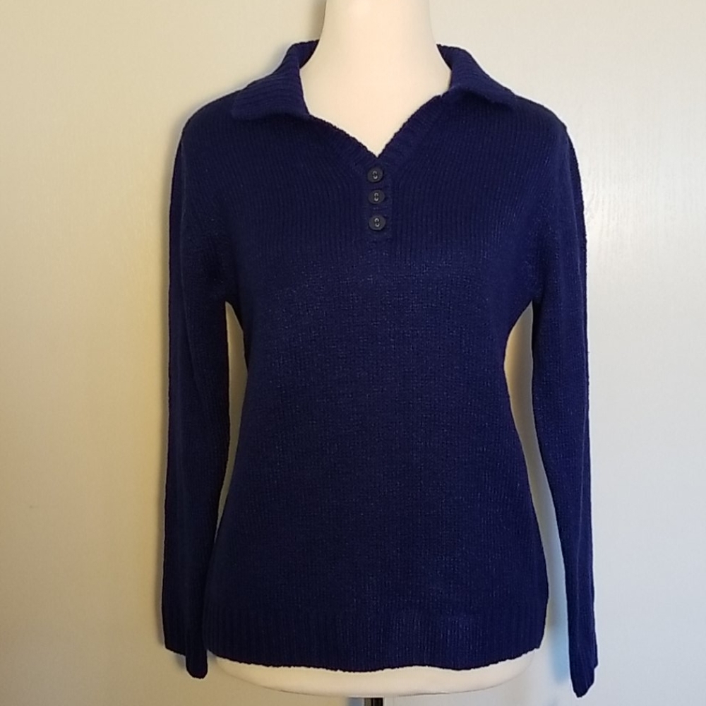 KAREN SCOTT Collar Pullover Sweater PM